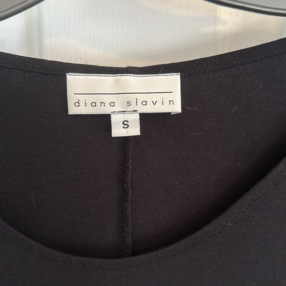 Women’s Diana Slavin Black Faux Wrap 3/4 Sleeve Top, size Small - Picture 4 of 8